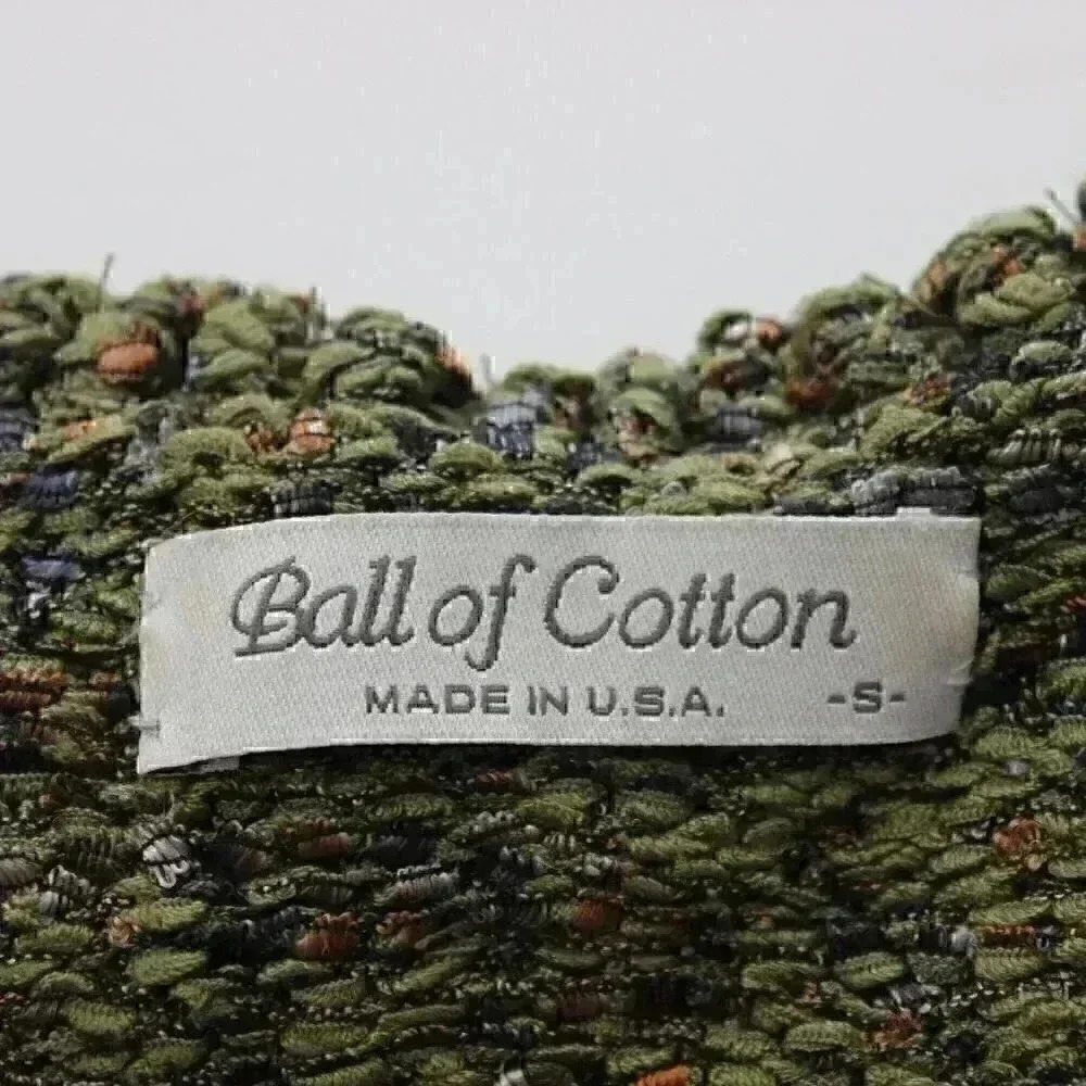Vintage Ball of Cotton Small Marled Yarn Boho Hippie Beaded Cowl Neck Zip Jacket - Picture 6 of 16
